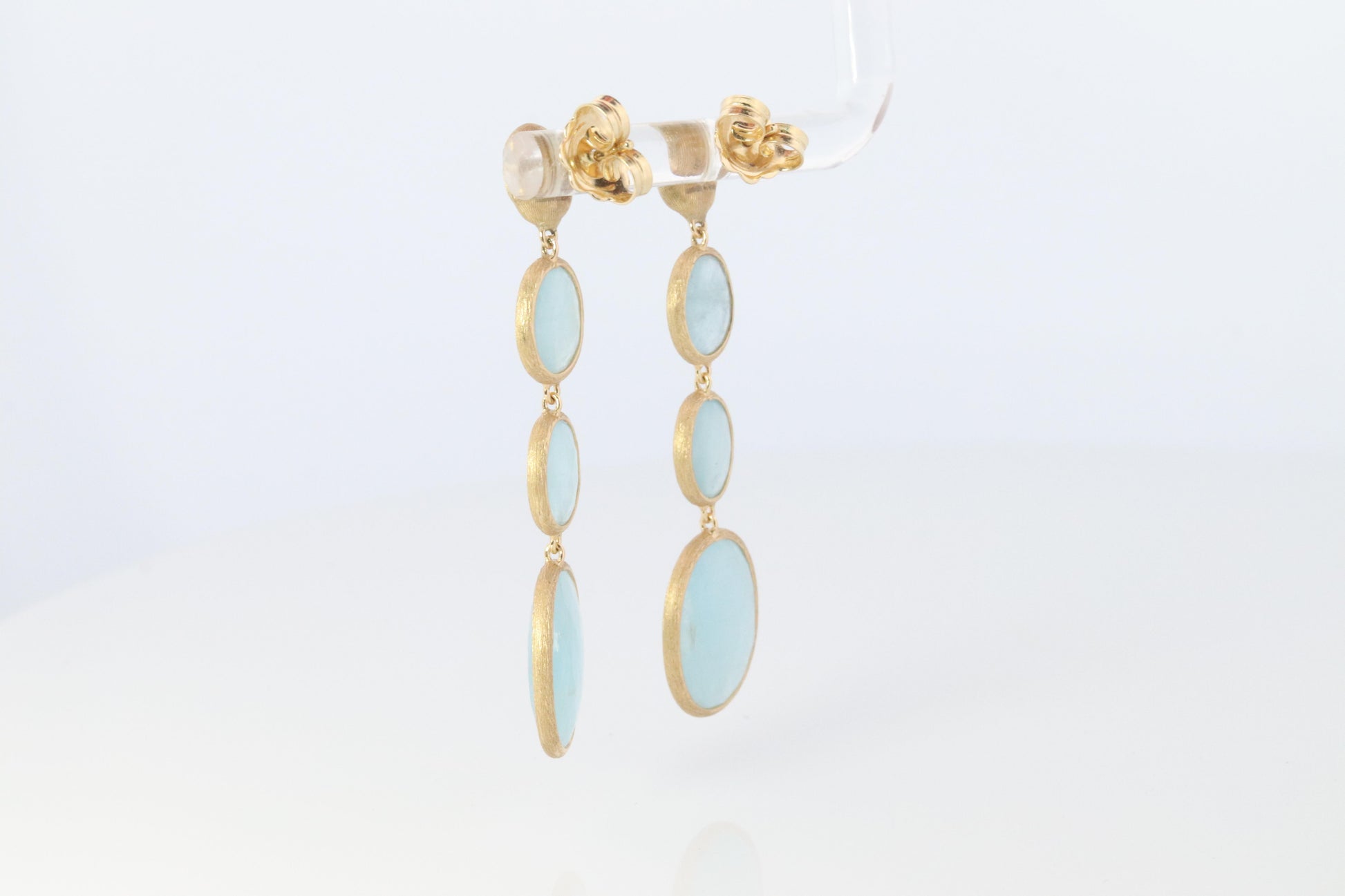 18k Marco Bicego Earrings. Siviglia Collection Aquamarine Drop Earrings.