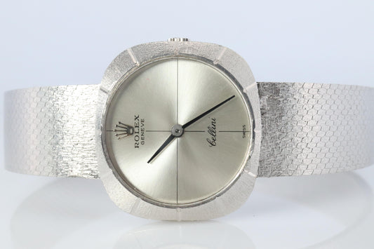 Genuine 18k Rolex Watch. ROLEX Cellini 3808 Mechanical Windup. Milanese bracelet