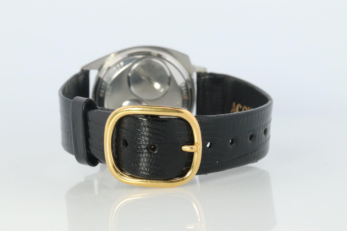 Vintage BULOVA Accutron watch. Spaceview Bulova 14k Bezel Electric Transparent