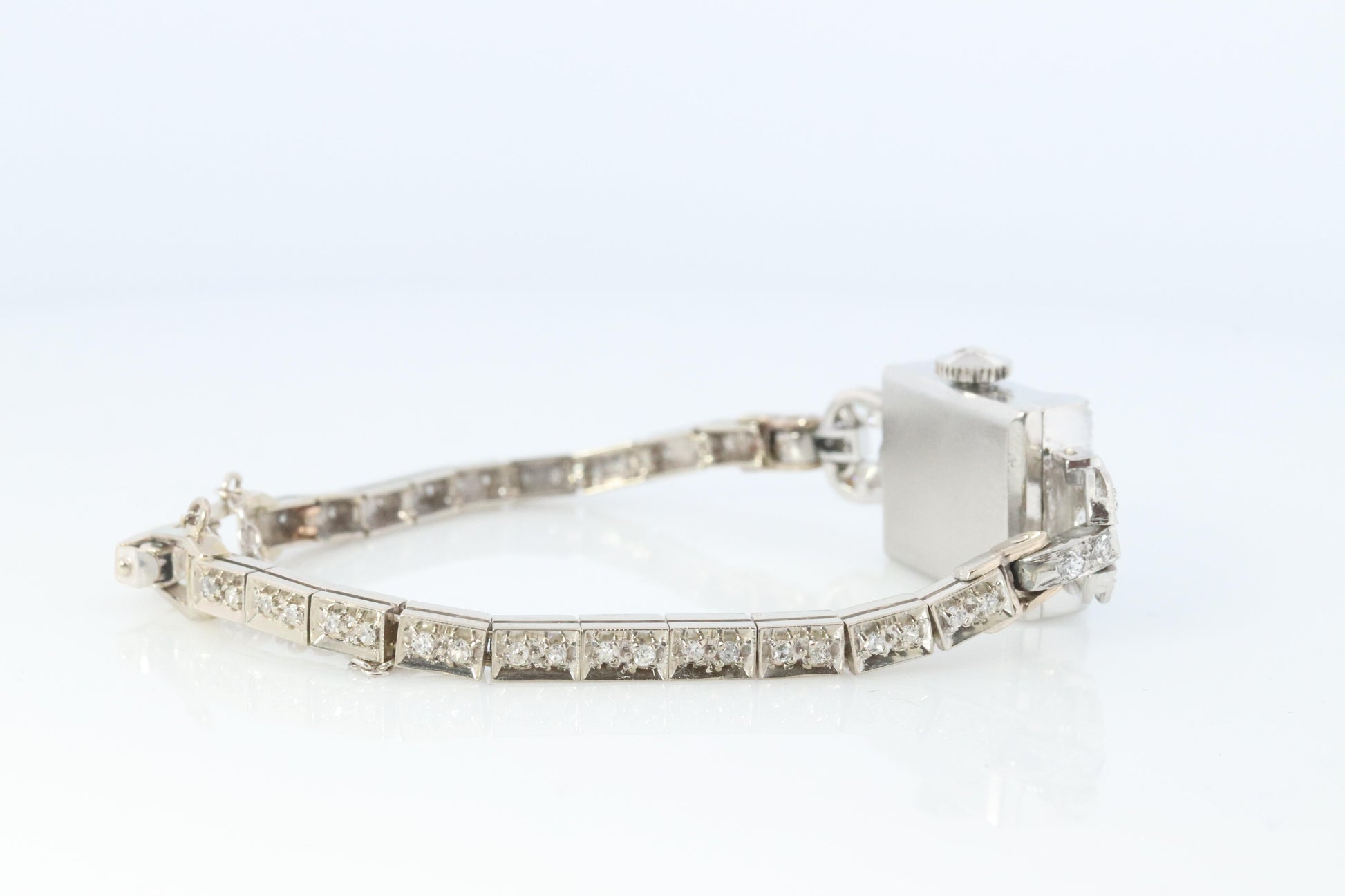 Hamilton 2.4CTW Diamond Watch. Vintage Ladies Hamilton Platinum and 14k WG.