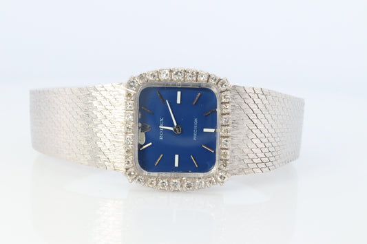 Genuine Rolex Watch. Diamond Bezel Blue Ladies Manual ROLEX 2611 Precision