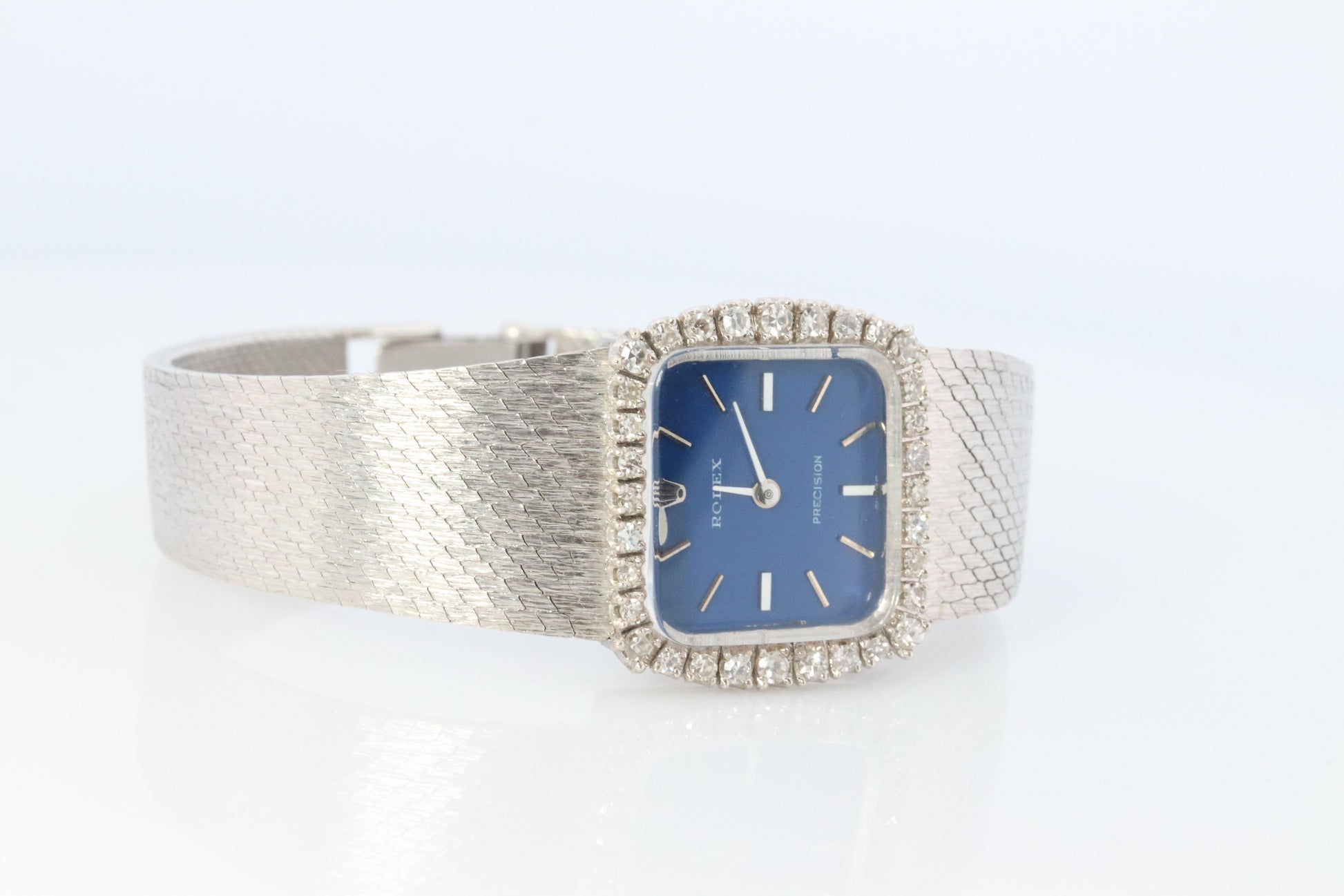 Genuine Rolex Watch. Diamond Bezel Blue Ladies Manual ROLEX 2611 Precision