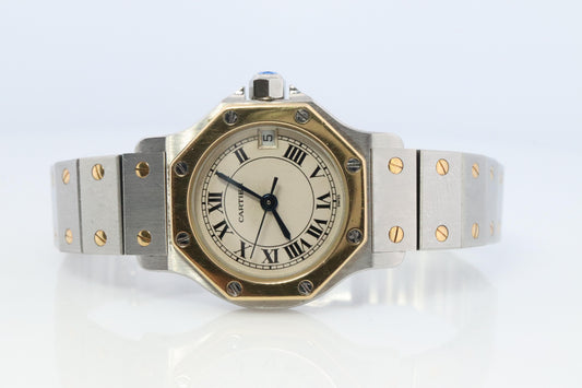 Vintage Cartier Santos Watch. Santos de Cartier Octo 187903 Sterling and 18k