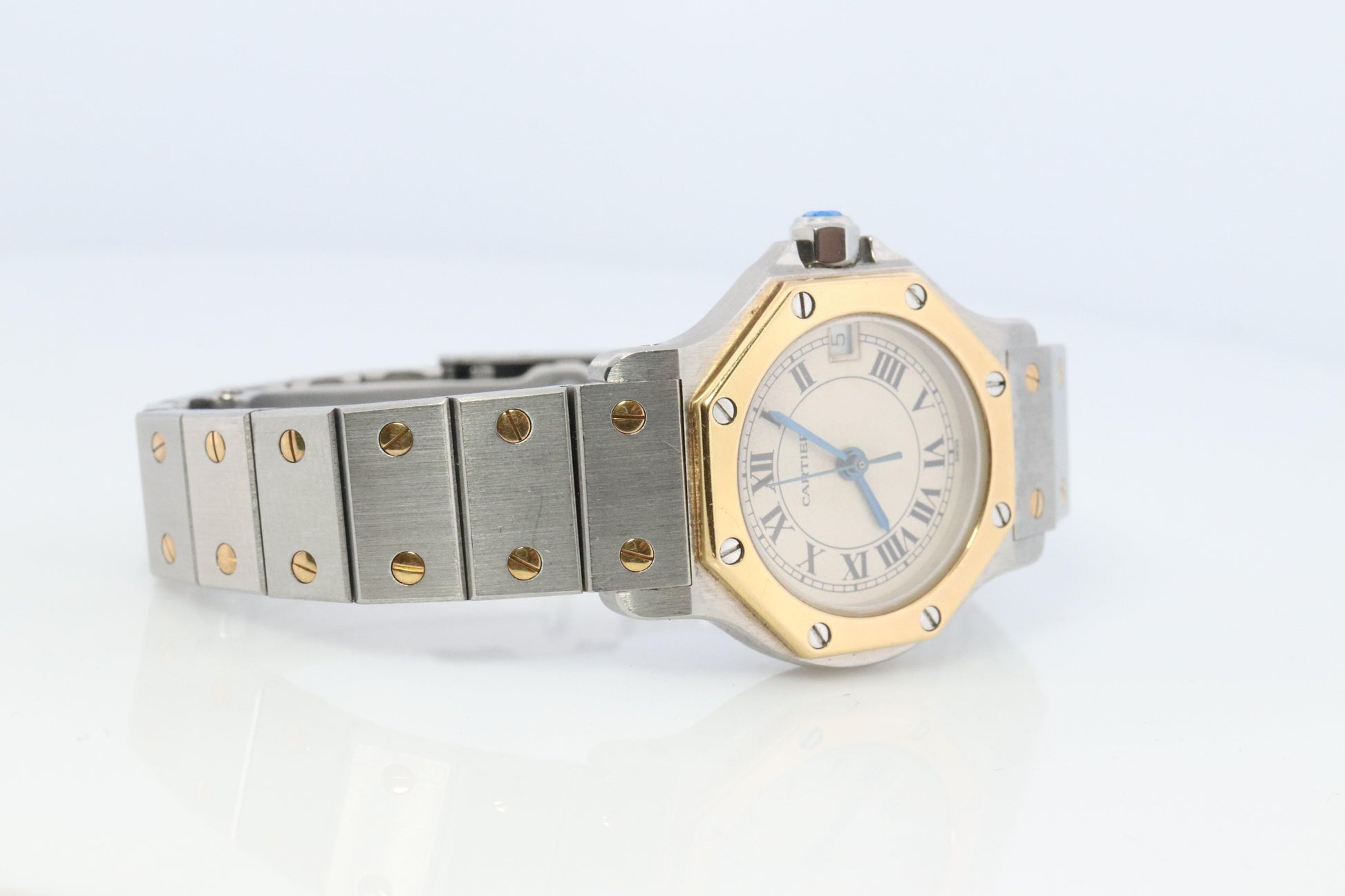 Vintage Cartier Santos Watch. Santos de Cartier Octo 187903 Sterling and 18k