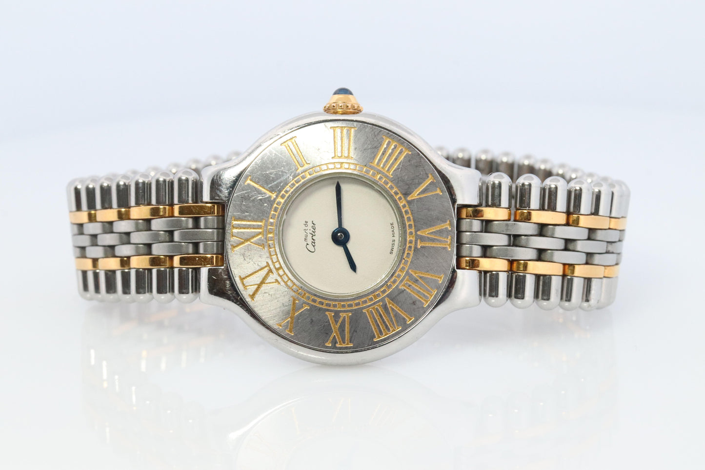 Genuine Cartier 125000P Watch. Must de Cartier 21 Stainless Steel Quartz Watch.