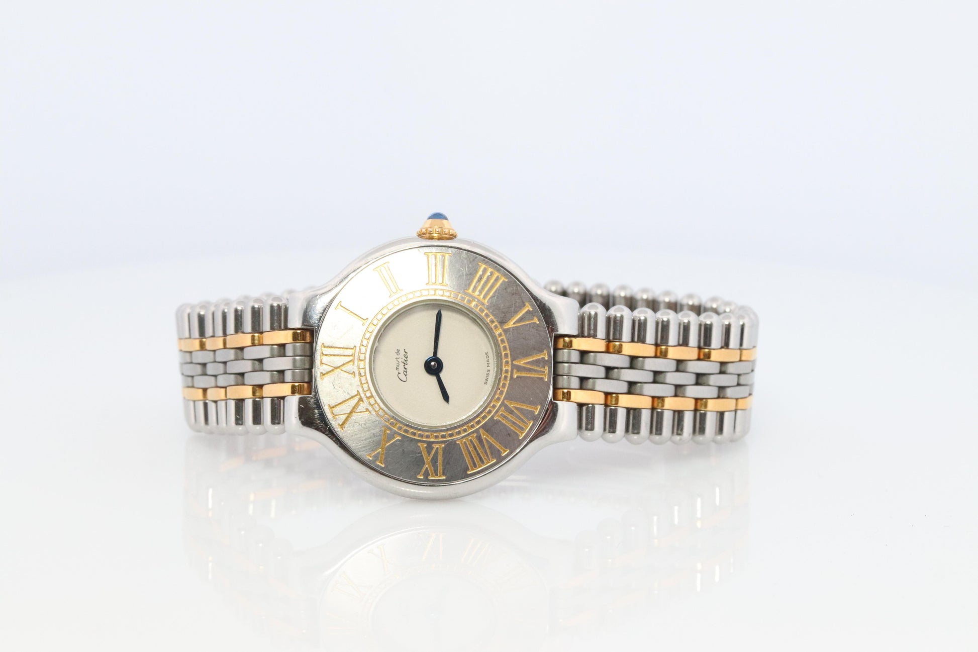 Genuine Cartier 125000P Watch. Must de Cartier 21 Stainless Steel Quartz Watch.