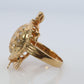 18k TURTLE ring. DIAMOND encrusted Turtle 3D Animated Seaturtle ring.