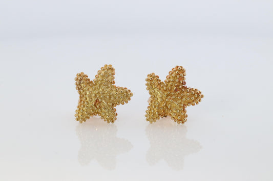 Tiffany & Co 18k Gold Star Earrings. Starfish Spiky Tiffany Stud Earrings