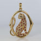 18k Panther Leopard Jaguar Cheetah Ruby Pendant. Encrusted Rubies and Diamonds.