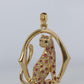 18k Panther Leopard Jaguar Cheetah Ruby Pendant. Encrusted Rubies and Diamonds.