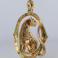 18k Panther Leopard Jaguar Cheetah Ruby Pendant. Encrusted Rubies and Diamonds.