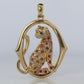 18k Panther Leopard Jaguar Cheetah Ruby Pendant. Encrusted Rubies and Diamonds.