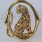 18k Panther Leopard Jaguar Cheetah Ruby Pendant. Encrusted Rubies and Diamonds.