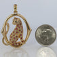 18k Panther Leopard Jaguar Cheetah Ruby Pendant. Encrusted Rubies and Diamonds.