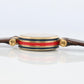 Vintage GUCCI Shelly Line Leather Watch Timepiece. 2000L Gucci Lane Blue and Red
