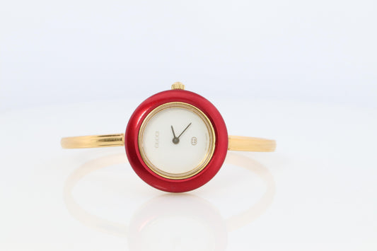 Vintage GUCCI Quartz 1100L Watch Color Bezels Gucci Ladies Bangle wristwatch