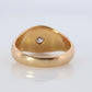 18k Round Genuine Diamond Solitaire Ring. Ornate Engraved Bezel Gypsy Shank.