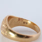 18k Round Genuine Diamond Solitaire Ring. Ornate Engraved Bezel Gypsy Shank.