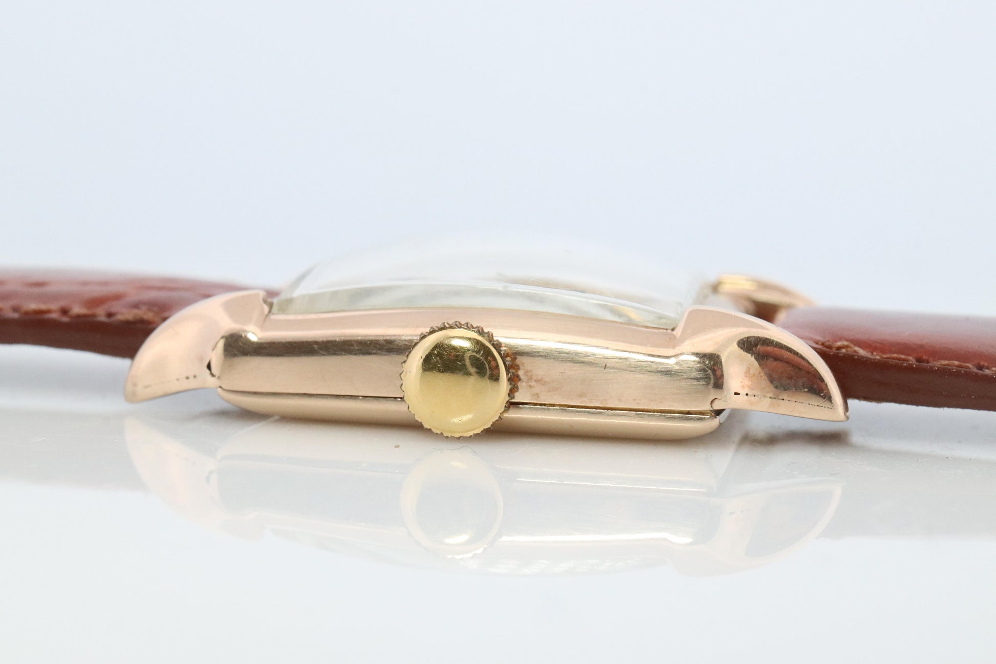 Vintage ROLEX Watch. 9k YG Rolex 4533 Square Tank Manual Wristwatch.
