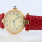Genuine Cartier Watch. Must de Cartier Vendome Round Argent Vermeil White Face