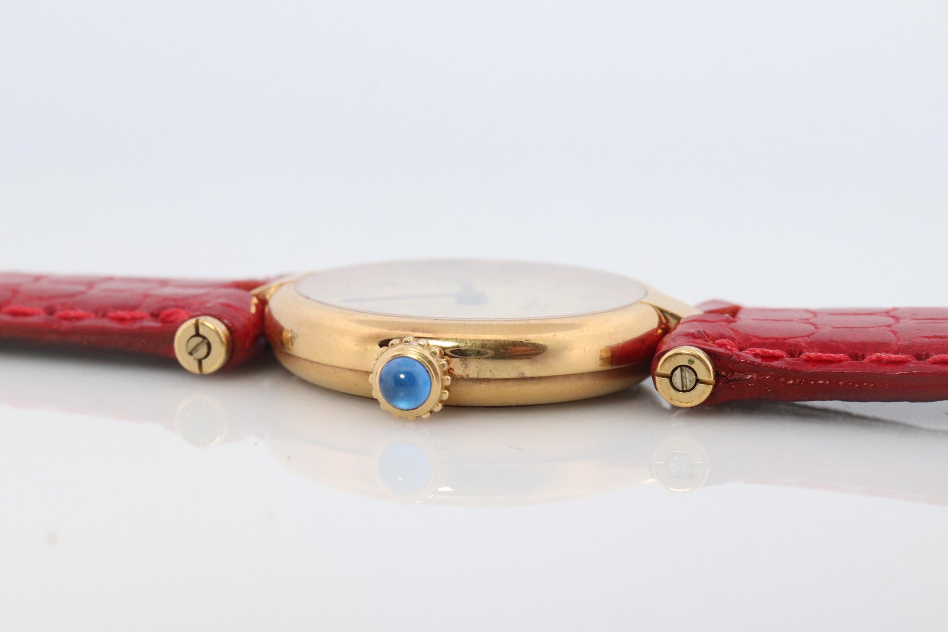Genuine Cartier Watch. Must de Cartier Vendome Round Argent Vermeil White Face