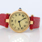Genuine Cartier Watch. Must de Cartier Vendome Round Argent Vermeil White Face