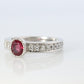 Ruby Diamond Solitaire ring. Platinum PT900 Genuine Ruby Diamond Eternity band.