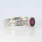 Ruby Diamond Solitaire ring. Platinum PT900 Genuine Ruby Diamond Eternity band.