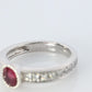 Ruby Diamond Solitaire ring. Platinum PT900 Genuine Ruby Diamond Eternity band.