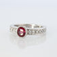 Ruby Diamond Solitaire ring. Platinum PT900 Genuine Ruby Diamond Eternity band.