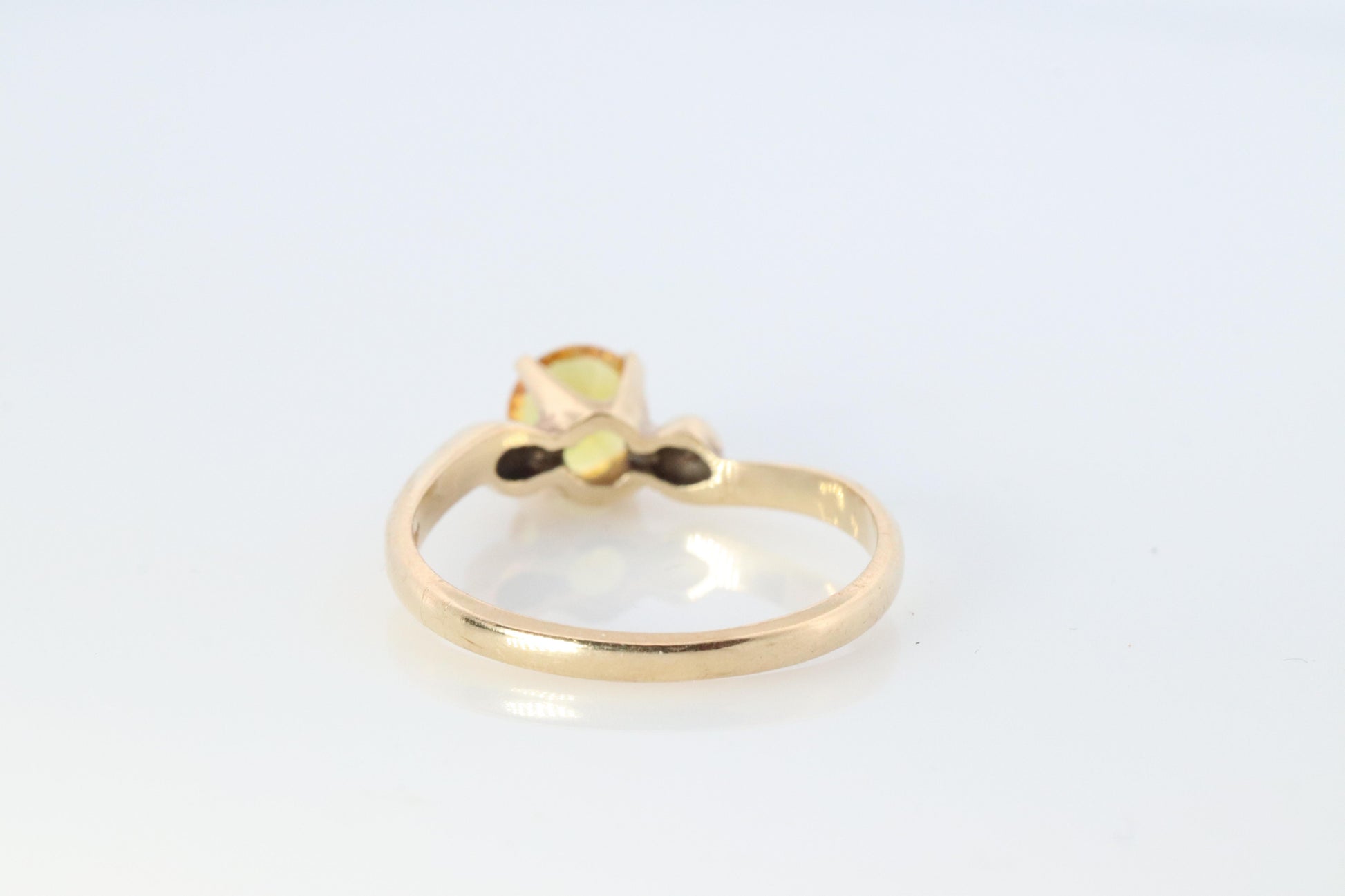 10k Round Sapphire YELLOW Sapphire ring. YELLOW SAPPHIRE solitaire ring.