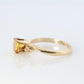 10k Round Sapphire YELLOW Sapphire ring. YELLOW SAPPHIRE solitaire ring.