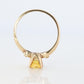 10k Round Sapphire YELLOW Sapphire ring. YELLOW SAPPHIRE solitaire ring.