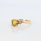 10k Round Sapphire YELLOW Sapphire ring. YELLOW SAPPHIRE solitaire ring.