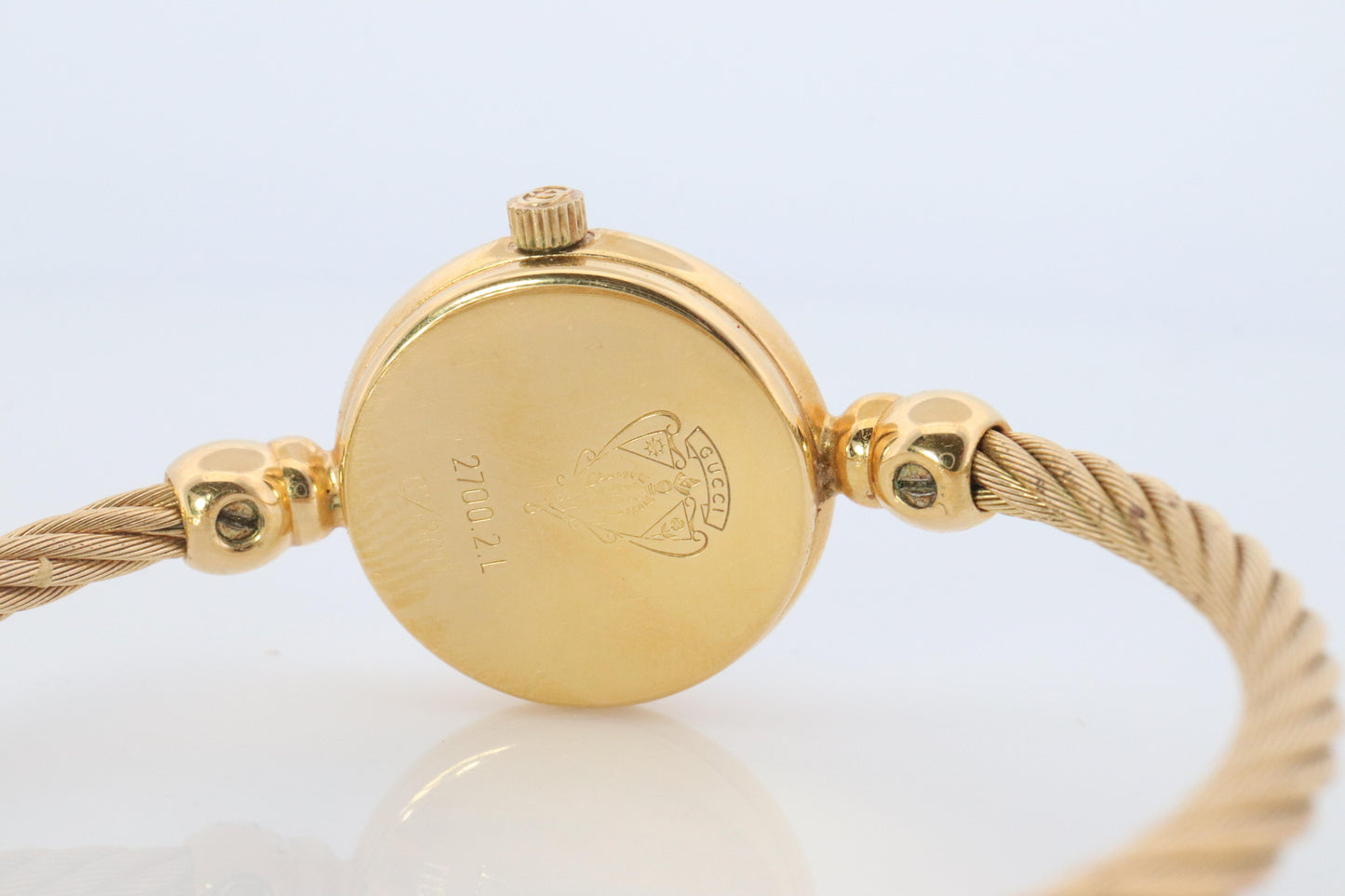 Vintage GUCCI Quartz 2700.2.L  Watch. Gucci Ladies Bangle Gold Tone Wristwatch