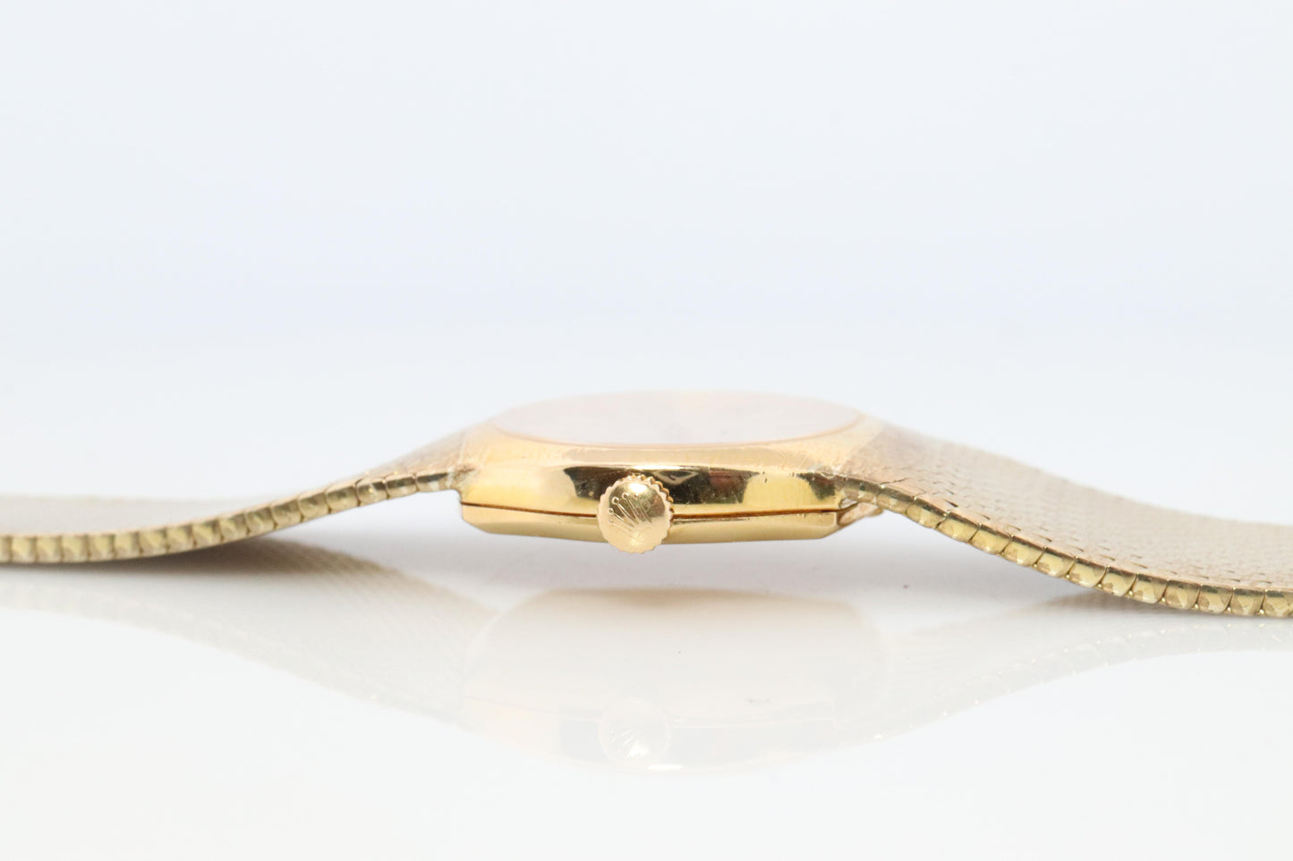 Genuine 18k Rolex Watch. ROLEX Cellini 3802 Mechanical Windup. Milanese bracelet