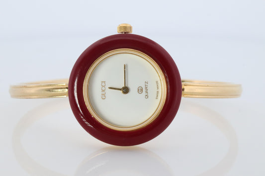 Vintage GUCCI Quartz 1100L Watch Color Bezels Gucci Ladies Bangle wristwatch