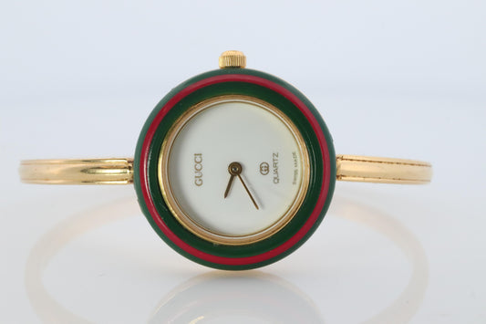 Vintage GUCCI Quartz 1100L Watch Color Bezels Gucci Ladies Bangle wristwatch