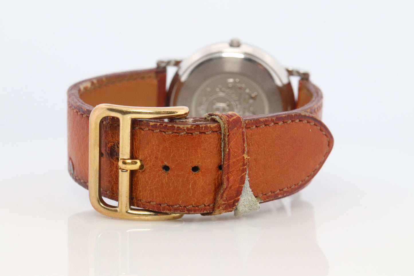 Genuine HERMES Sellier 34mm Round SS and 18k Quartz Hermes SE3.720 Mens Watch