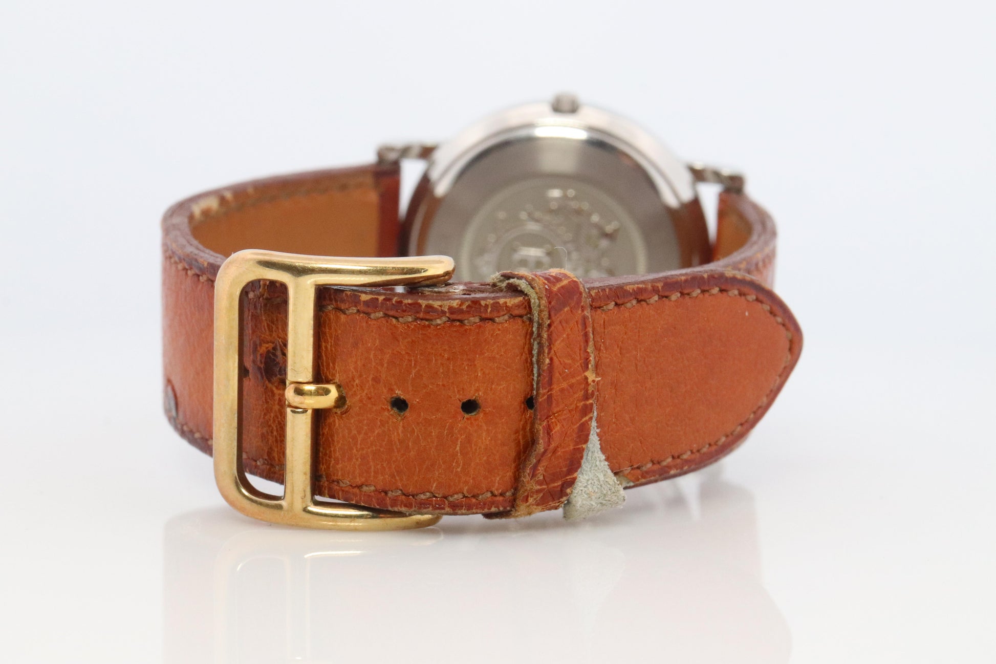 Genuine HERMES Sellier 34mm Round SS and 18k Quartz Hermes SE3.720 Mens Watch