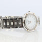 Genuine HERMES Stainless Steel 24mm Round Clipper Quartz Watch White.