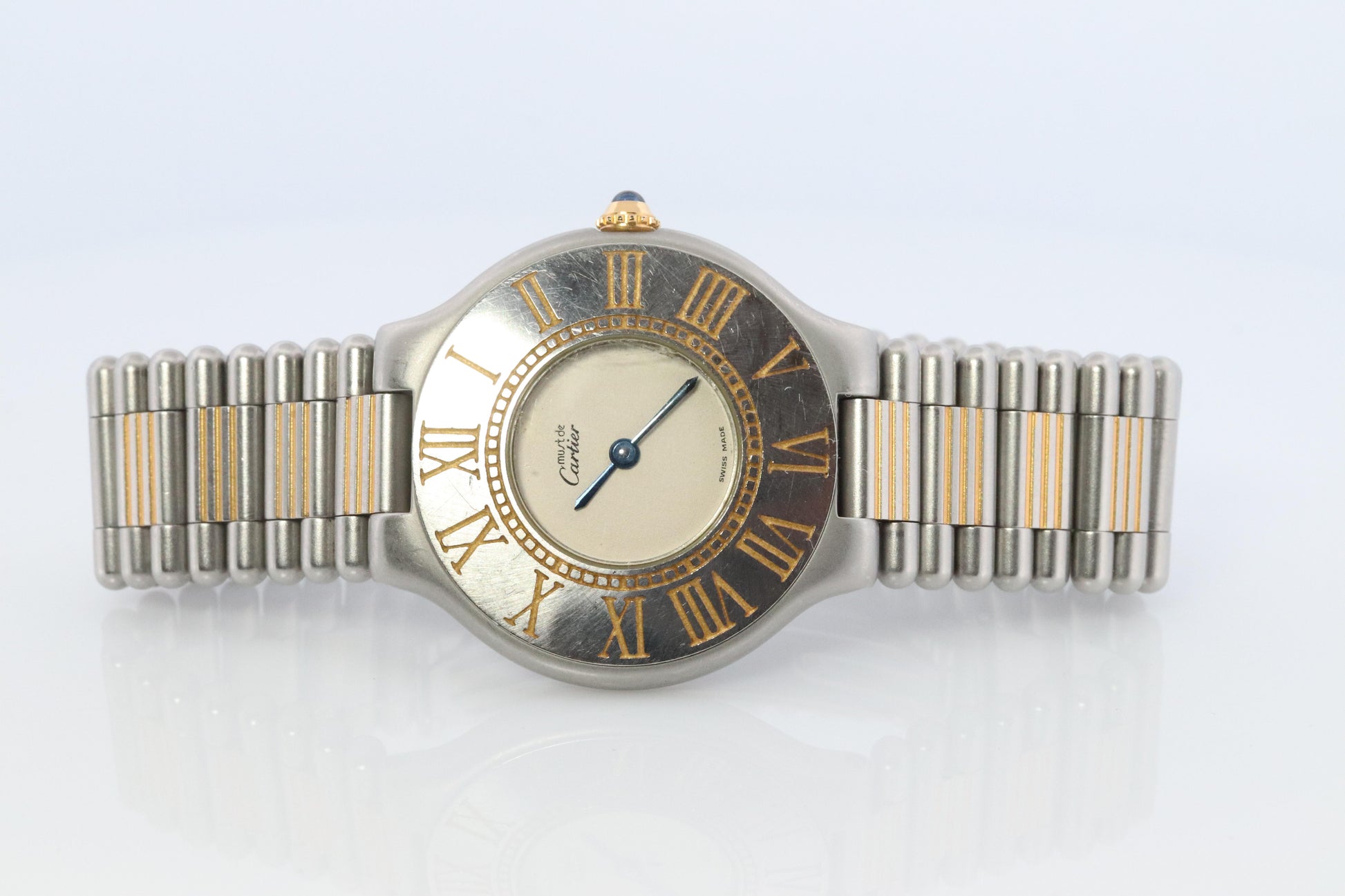 Genuine Cartier B01952 Watch. Must de Cartier 21 Stainless Steel Quartz Watch.