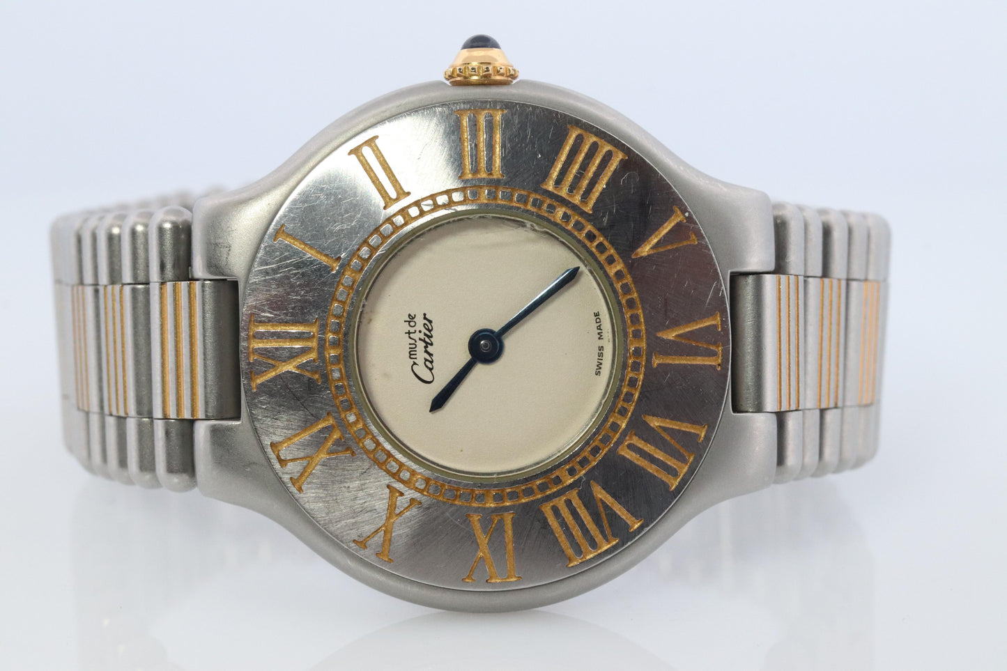 Genuine Cartier B01952 Watch. Must de Cartier 21 Stainless Steel Quartz Watch.