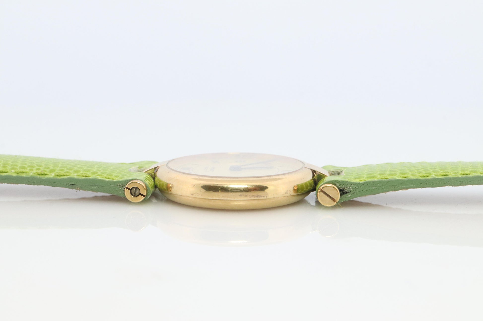 Genuine Cartier Watch. Must de Cartier Vendome Round Argent Vermeil White Face