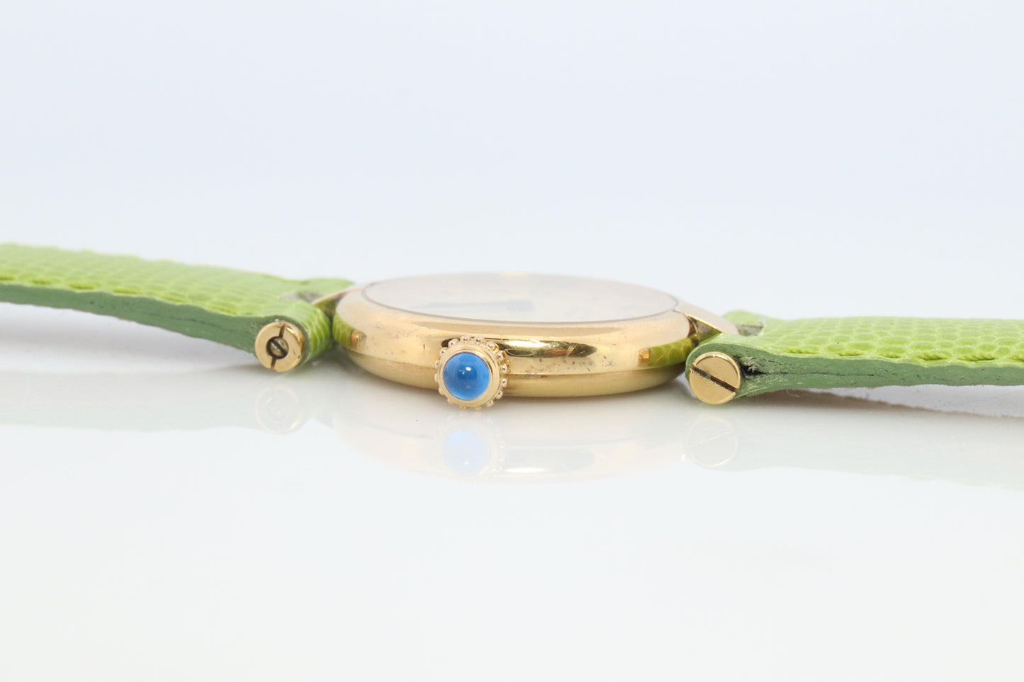 Genuine Cartier Watch. Must de Cartier Vendome Round Argent Vermeil White Face