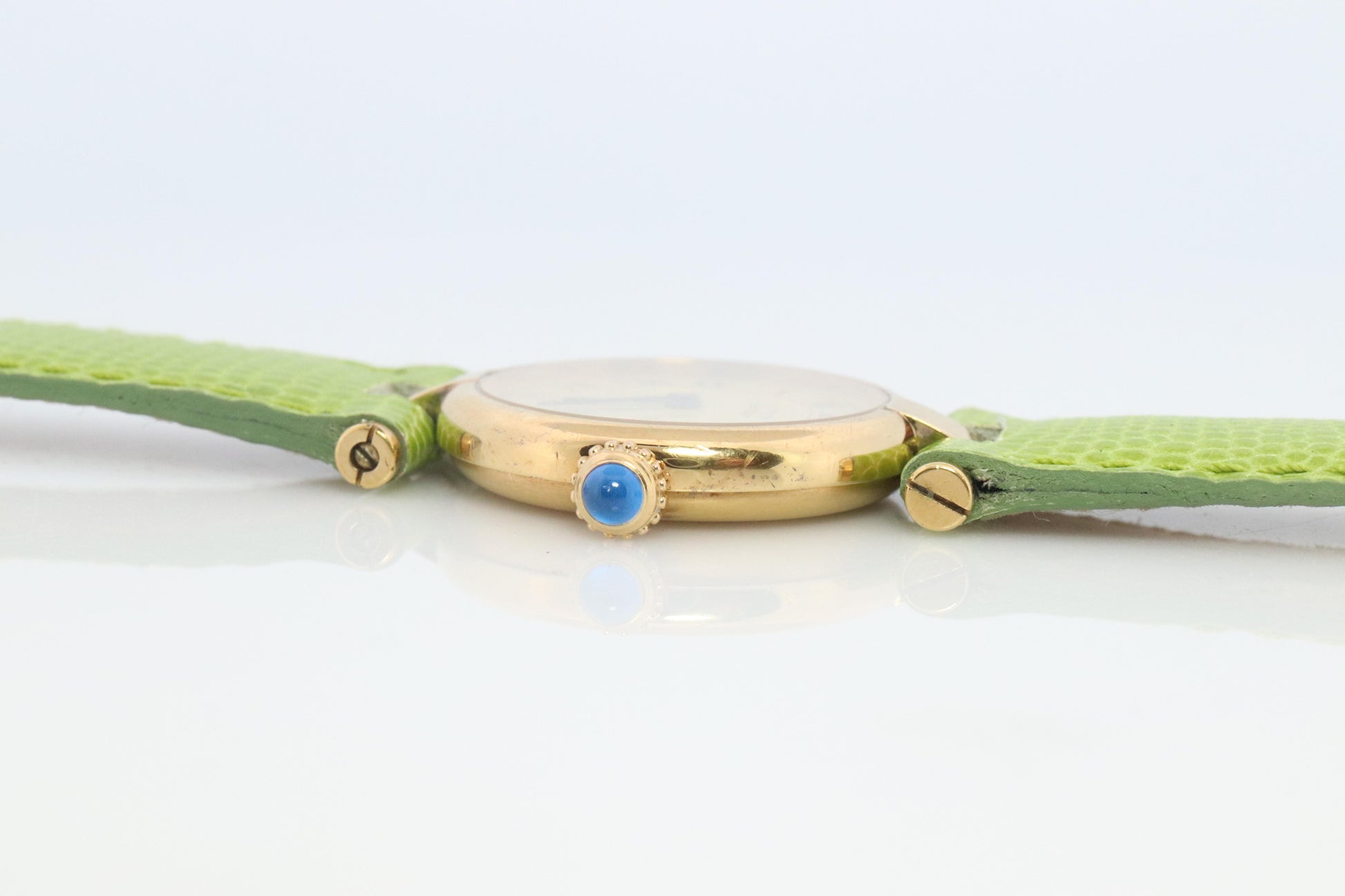 Genuine Cartier Watch. Must de Cartier Vendome Round Argent Vermeil White Face