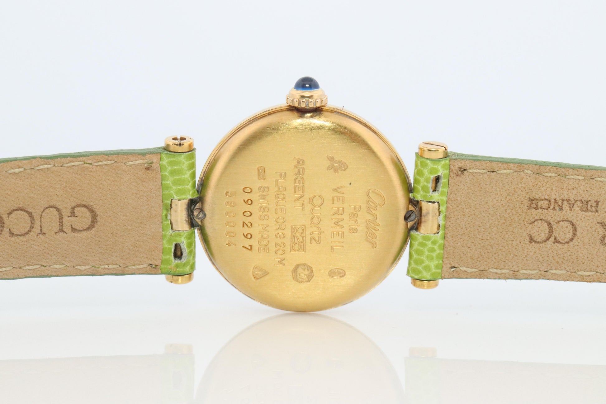 Genuine Cartier Watch. Must de Cartier Vendome Round Argent Vermeil White Face