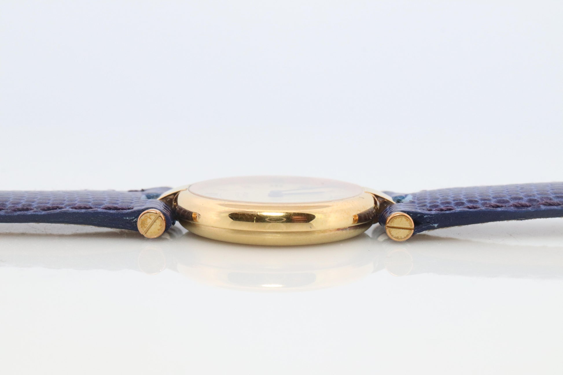 Genuine Cartier Watch. Must de Cartier Vendome Round Argent Vermeil White Face