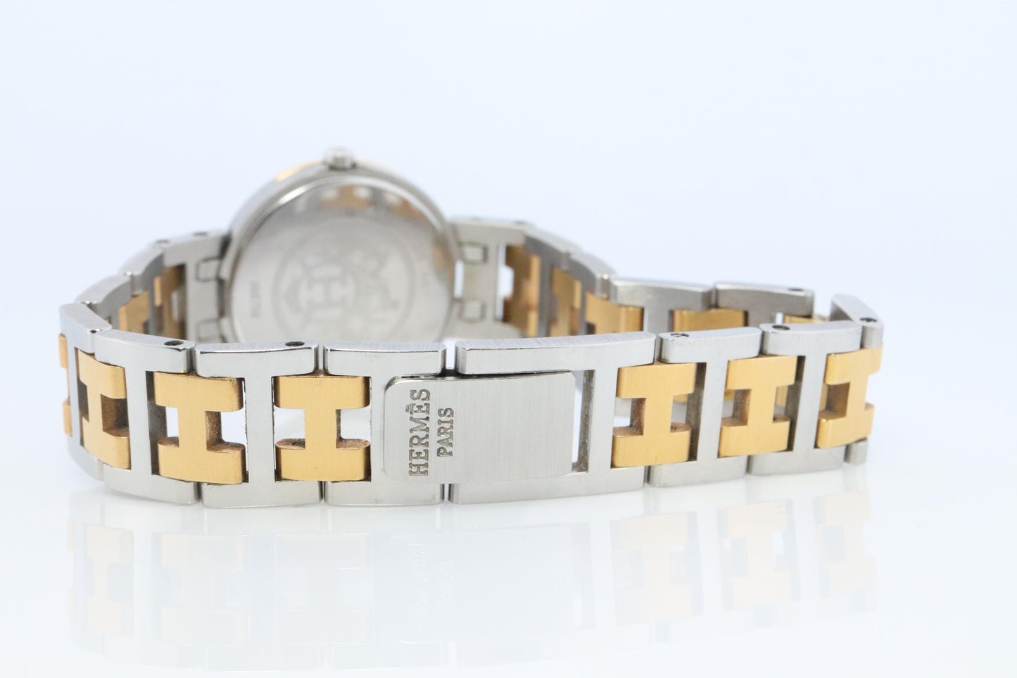 Genuine HERMES Windsor SS 24mm Round Quartz Watch White Dial