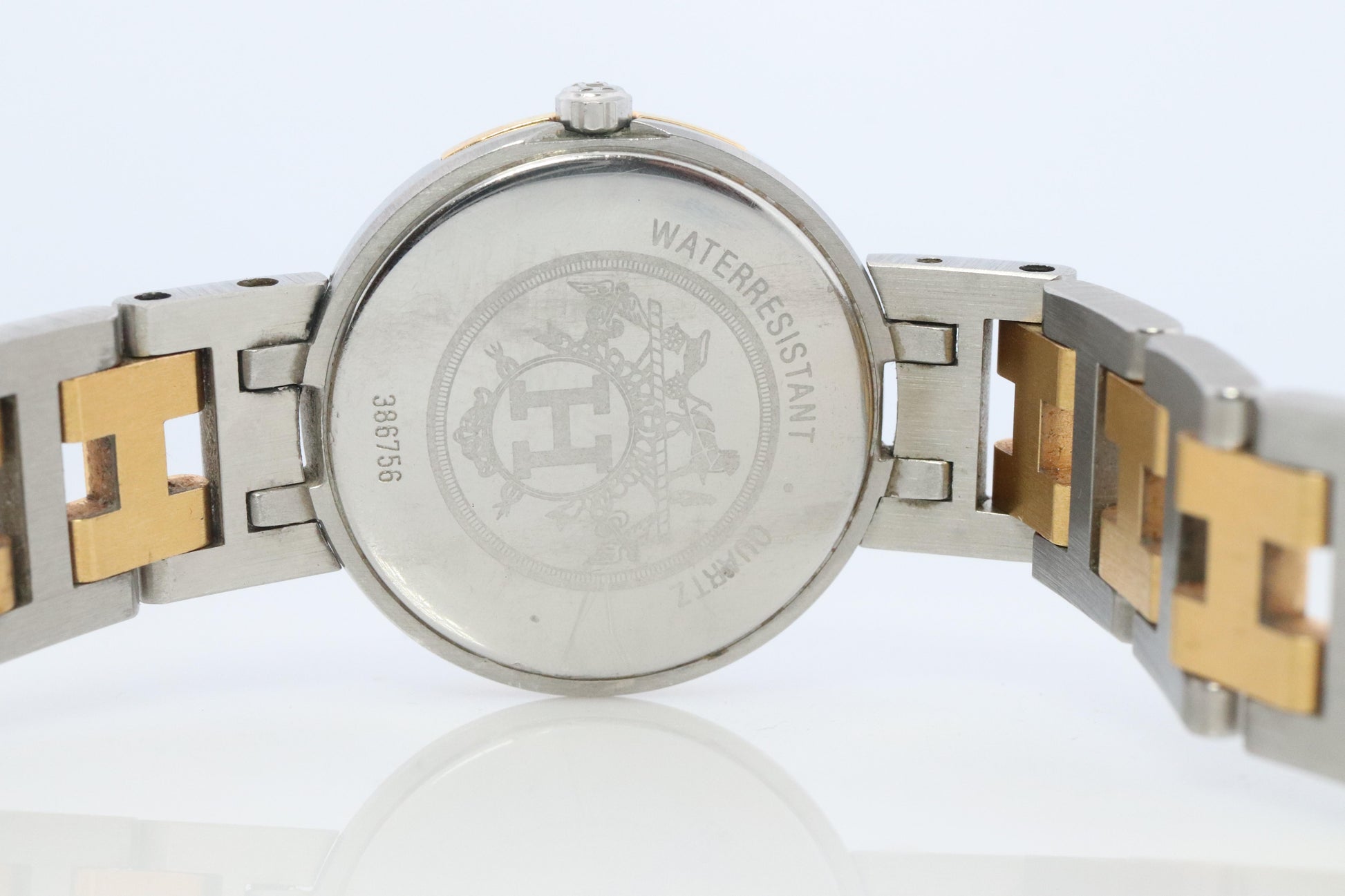 Genuine HERMES Windsor SS 24mm Round Quartz Watch White Dial